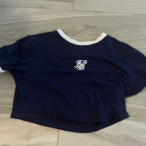 Siksilk cropped top Navy Blue
